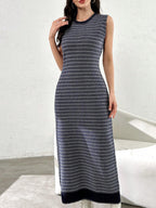 Modely Zigzag Pattern Knit Vest Sweater Dress With Cardigan Set shein