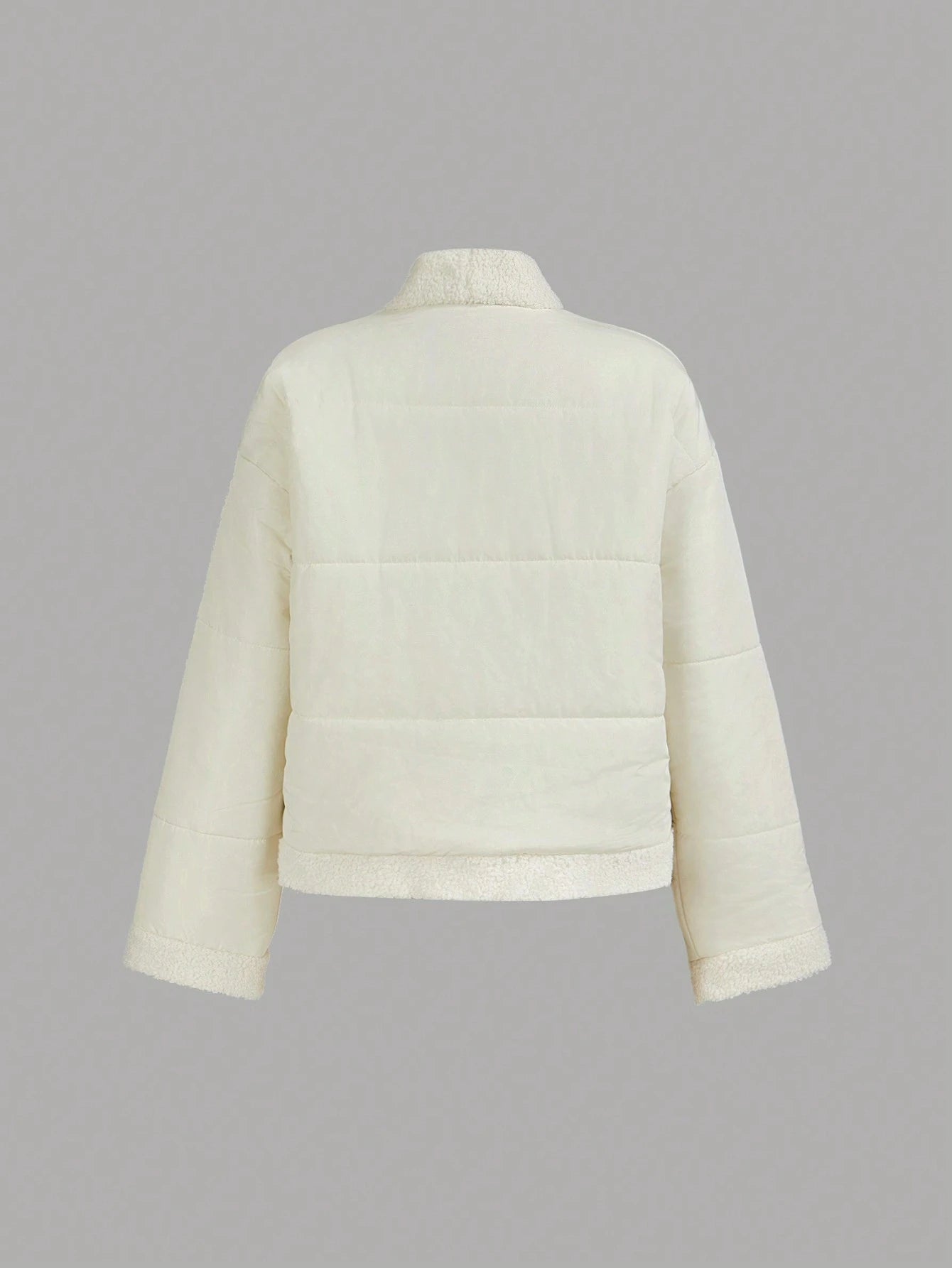 MOD Fluffy V-Neck Raglan Sleeve White Coat