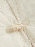MOD Fluffy V-Neck Raglan Sleeve White Coat shein