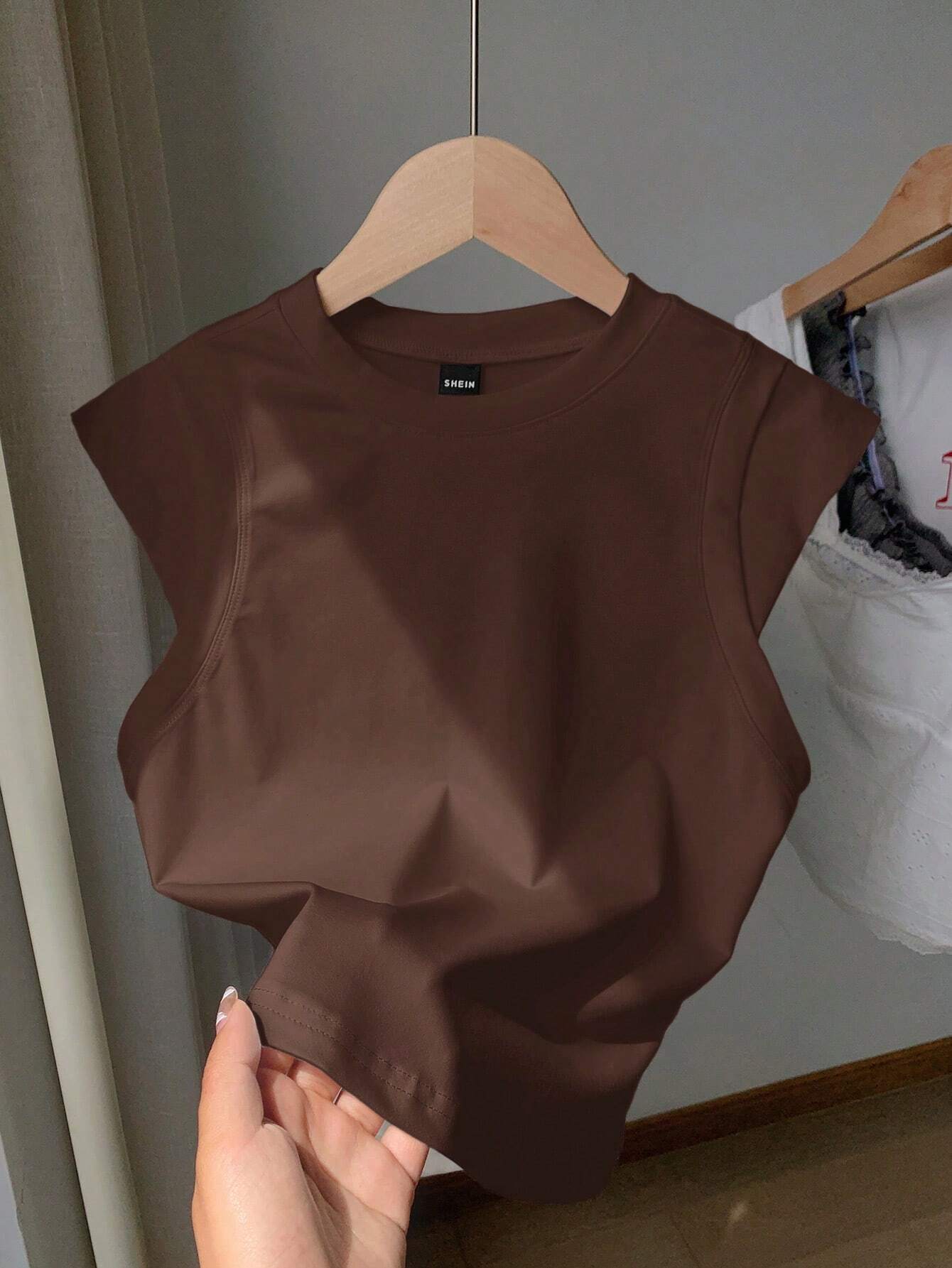 Comfortcana Women Casual Solid Color 2 In 1 T-Shirt shein