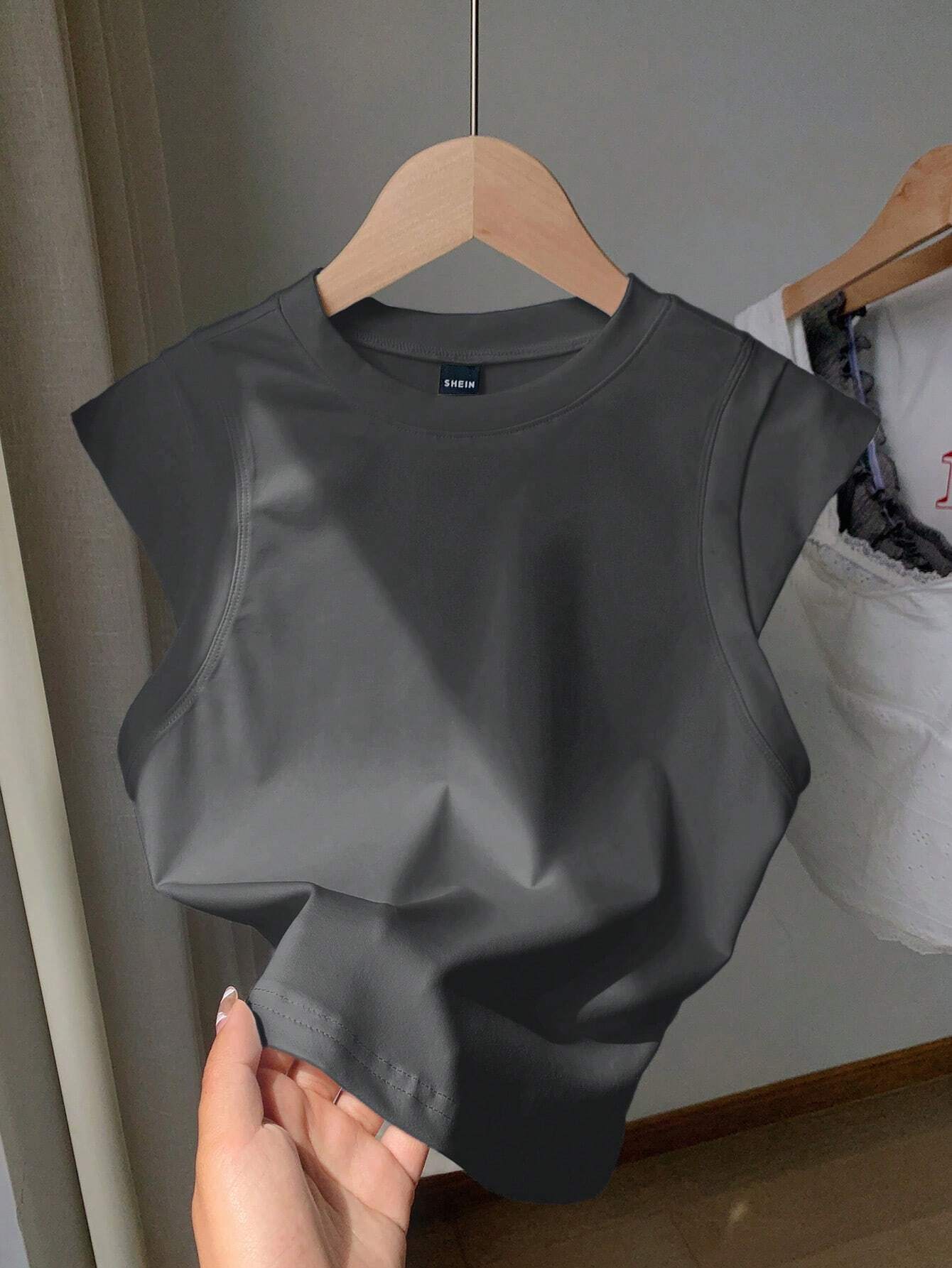 Comfortcana Women Casual Solid Color 2 In 1 T-Shirt shein