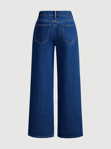 MOD Bow Knot Casual Straight Leg Jeans