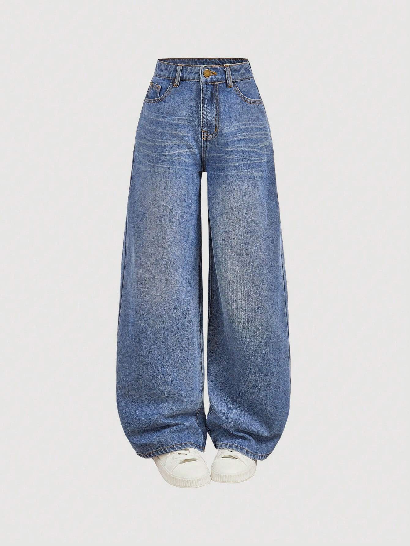 Y2k Vintage Baggy Jeans Wide Leg Denim Pants shein