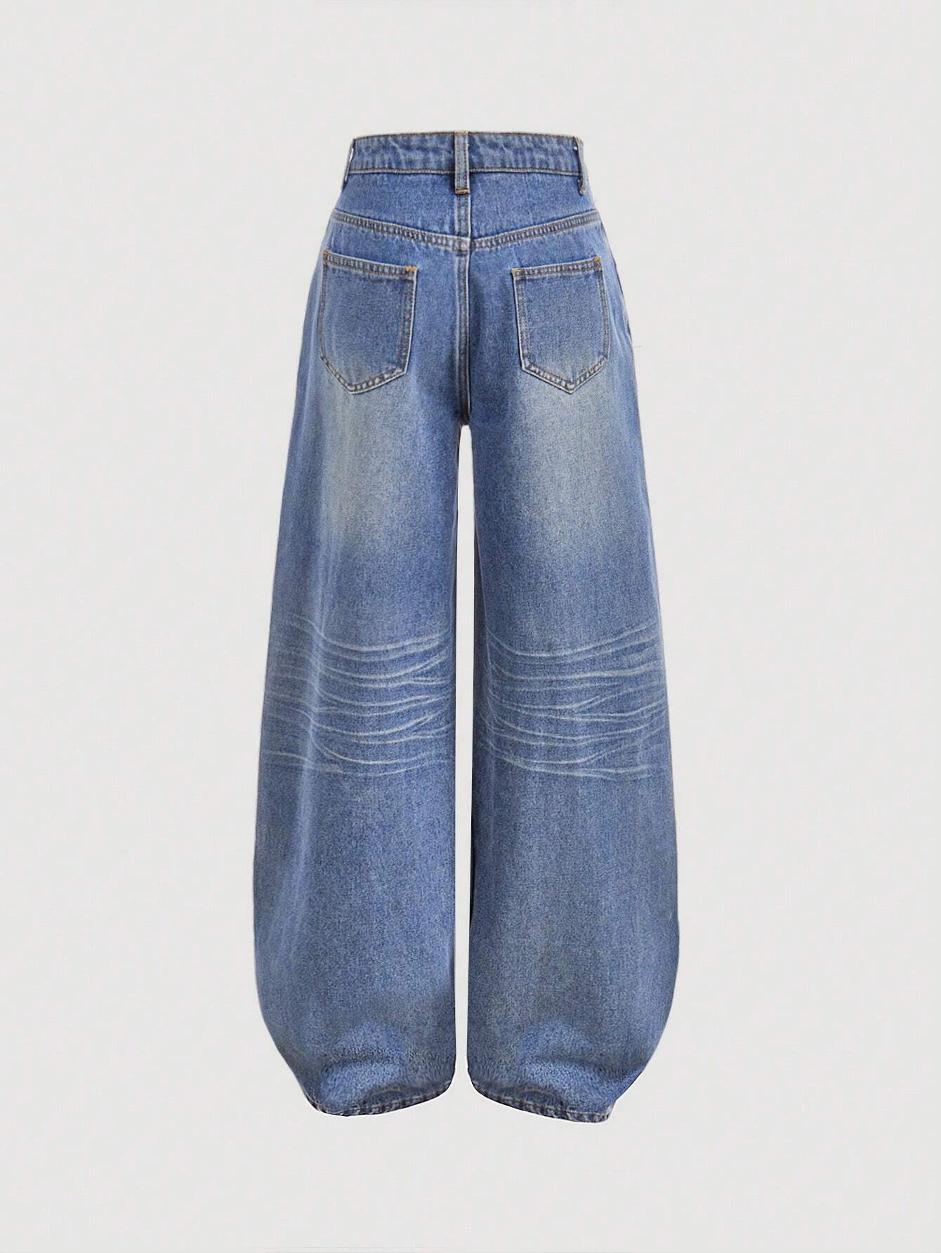 Y2k Vintage Baggy Jeans Wide Leg Denim Pants shein