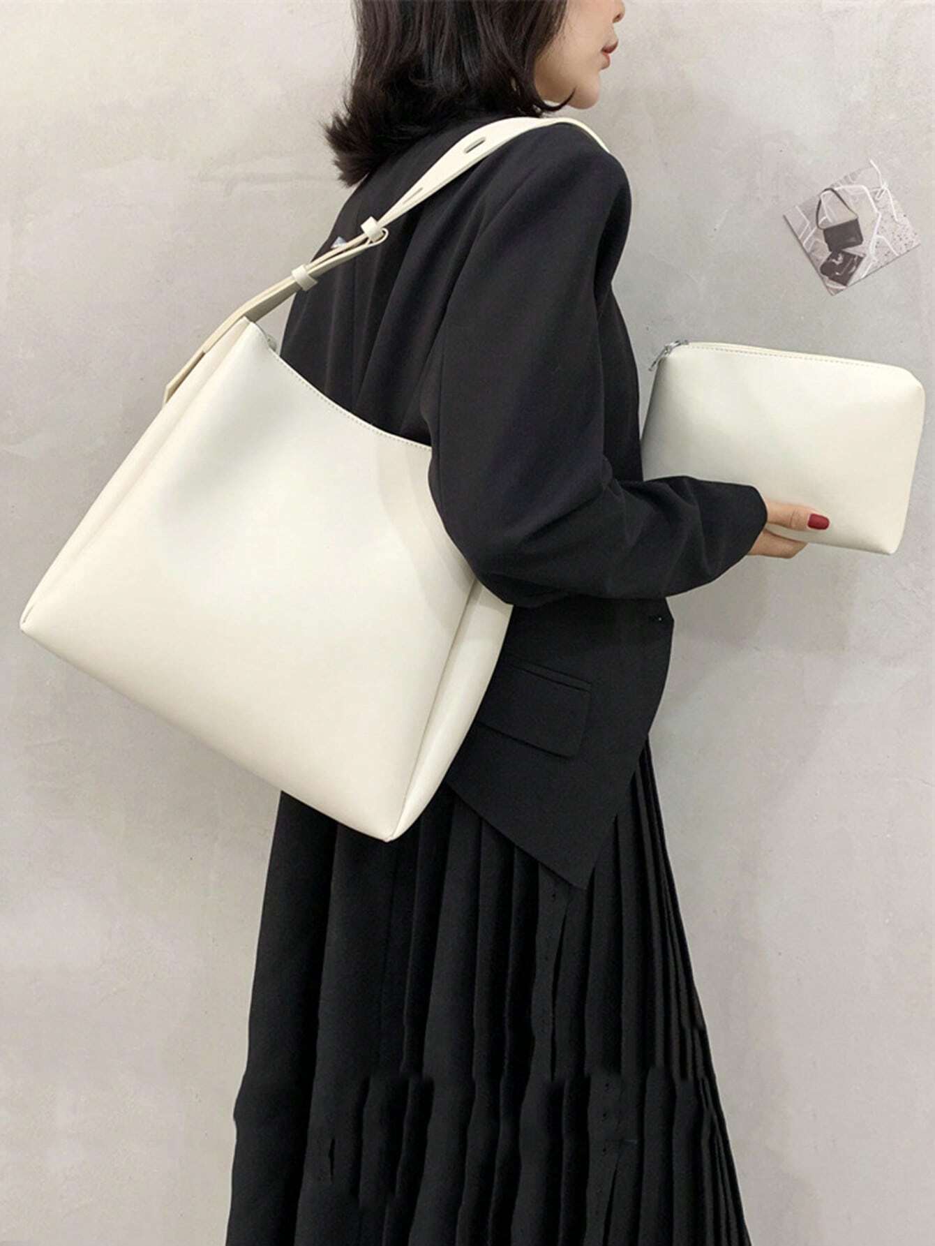 Slouchy Style Cylinder Bag Vintage Shoulder Crossbody Bag shein