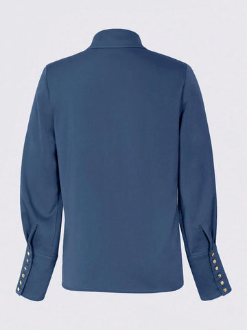 Women's Fashion Long Sleeve Solid Color Shirt