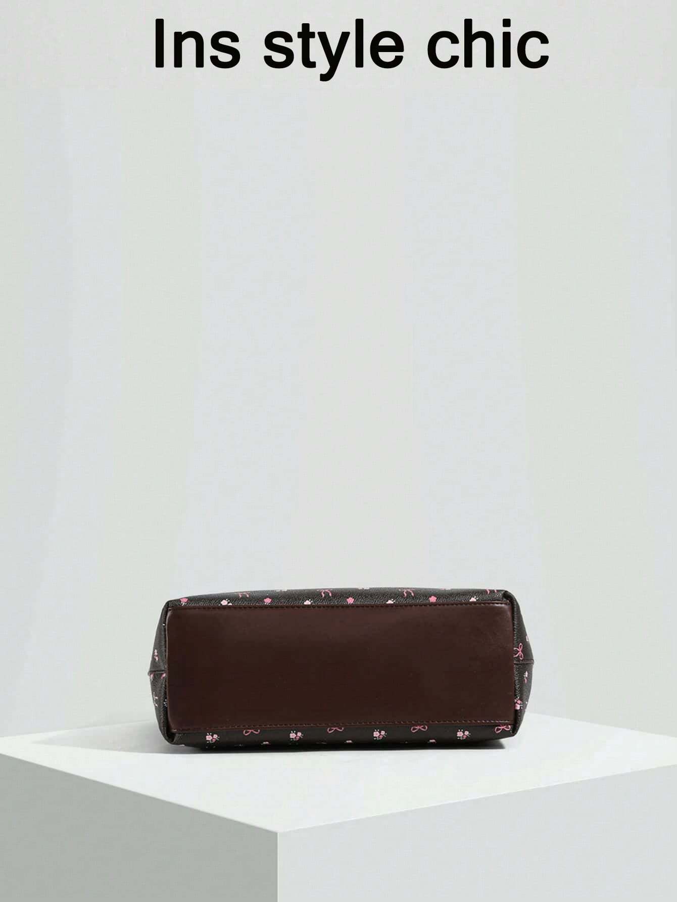 Capacity Bow Pattern Decoration Design Shoulder Bag shein