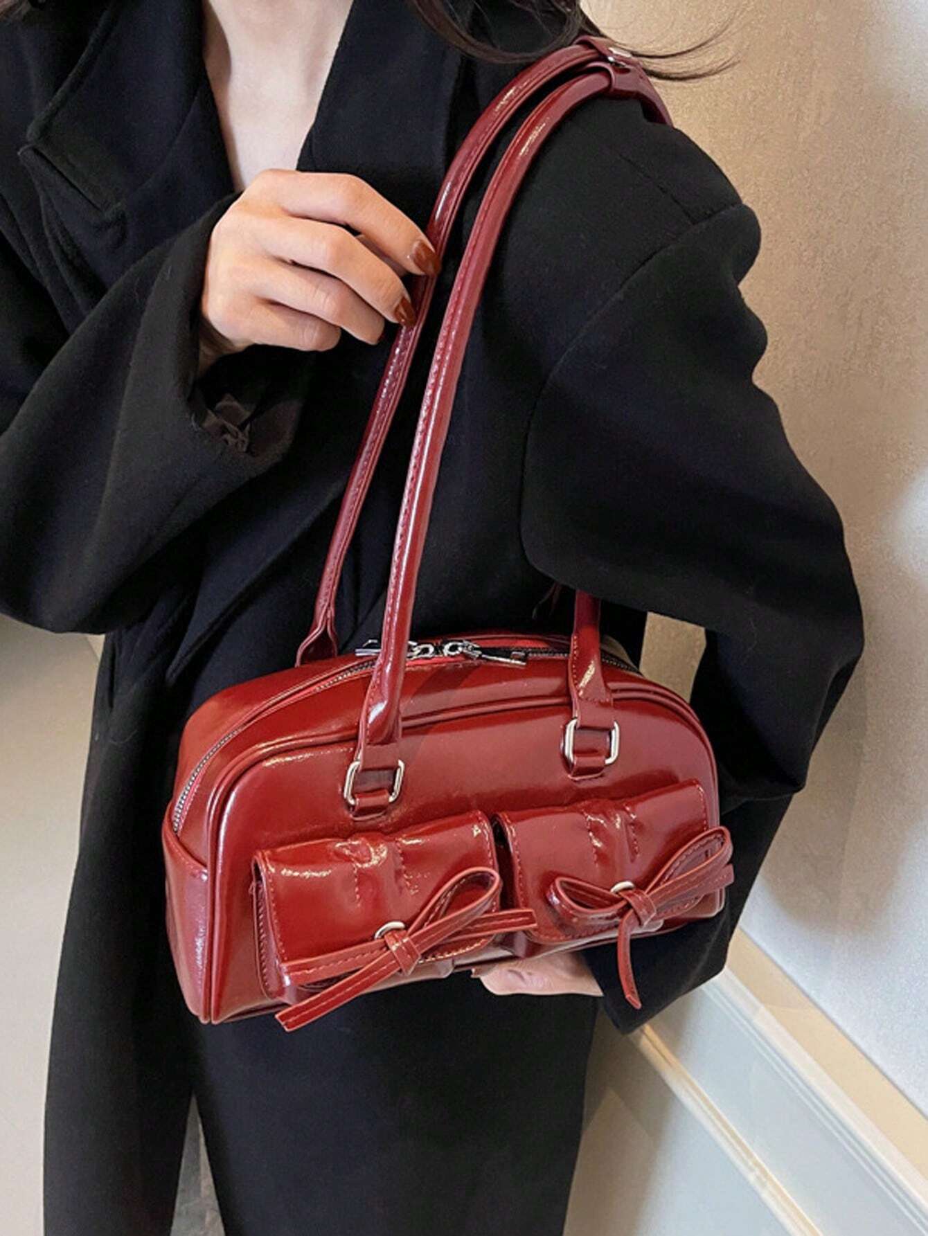 Women Armpit Bag New Fashion Tote Bag With Large Capacity And Multiple Pockets shein