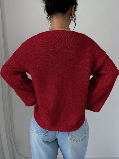 Essnce Trendy Front Tie Design Long Sleeve Cardigan Shein