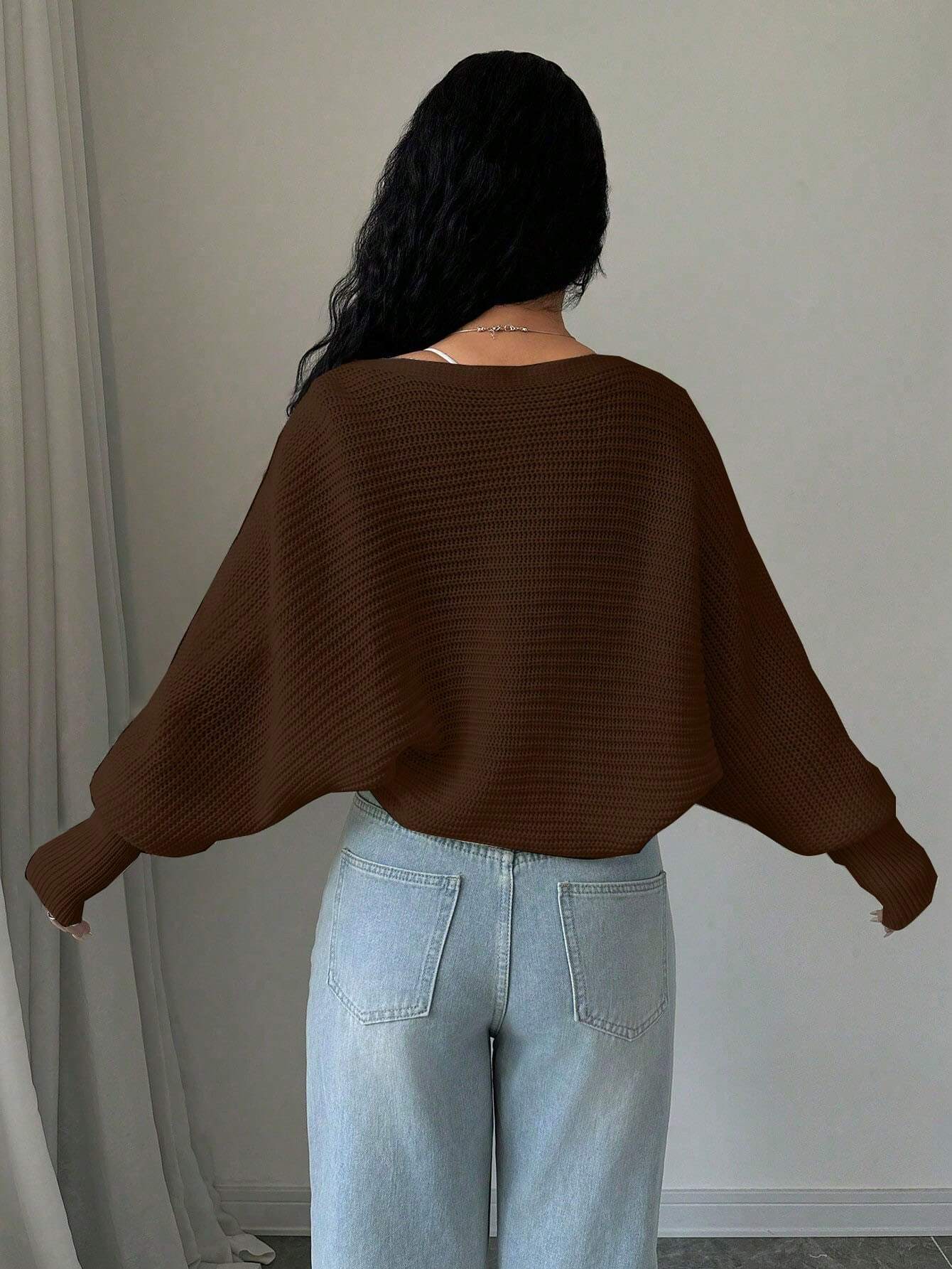 MOOSTA Plain Long Sleeve Minimalist Cropped Cardigan