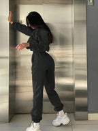 EZwear 2pcs Women's Casual Letter Print Sweatshirt And Sweatpants Set shein