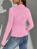 Siren Gaze Women Solid Color Daily Wear Lettuce Trim Tee shein