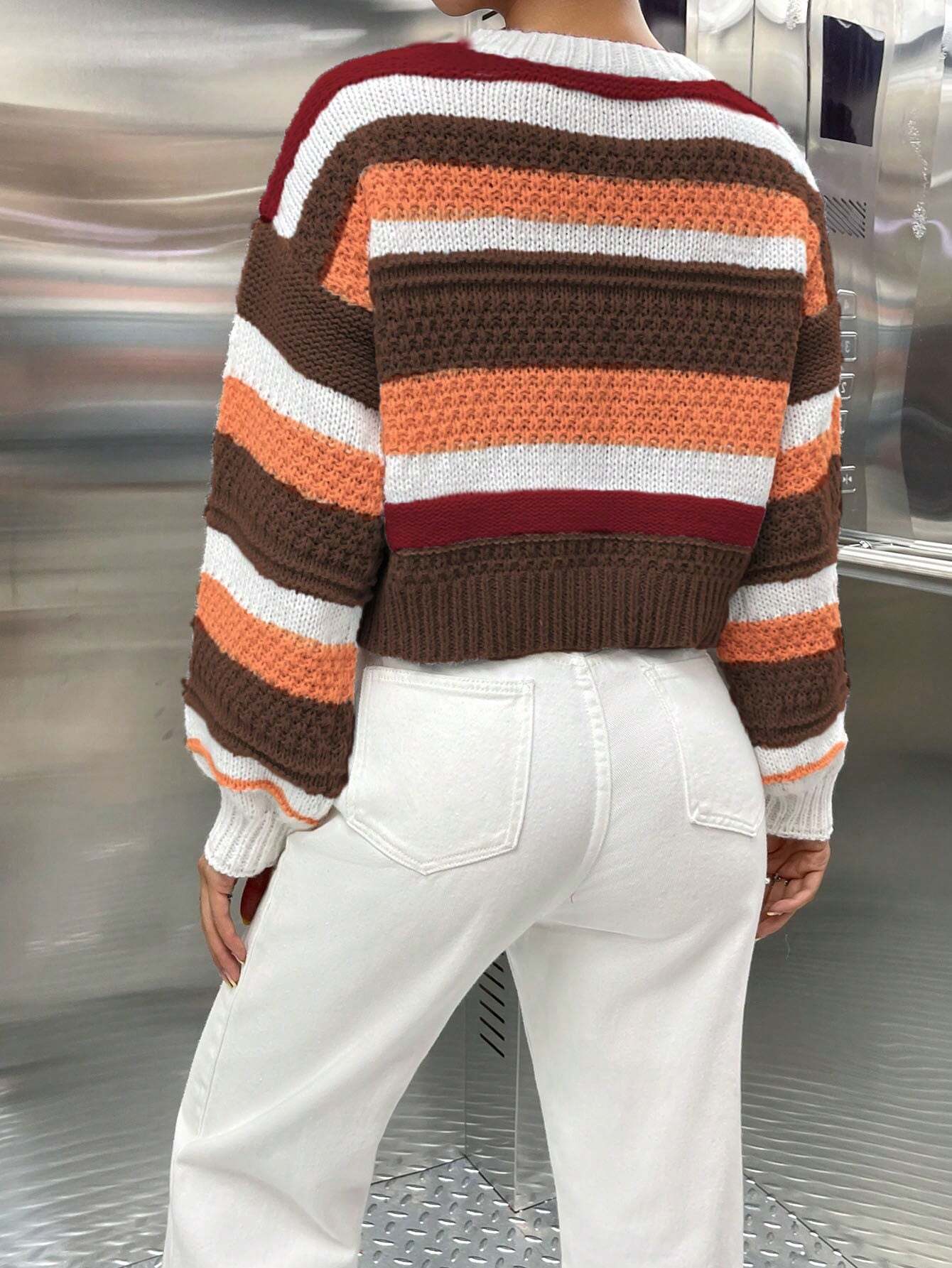 MOOSTA Colorblock Drop Shoulder Sweater shein