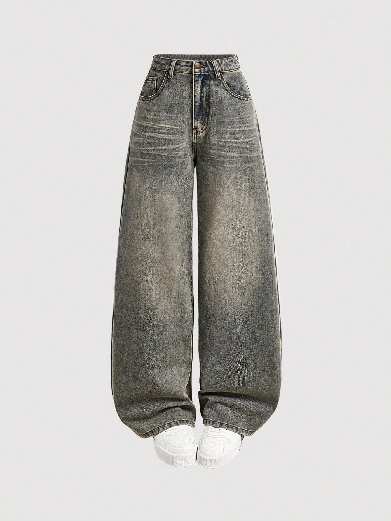 Y2k Vintage Baggy Jeans Wide Leg Denim Pants shein