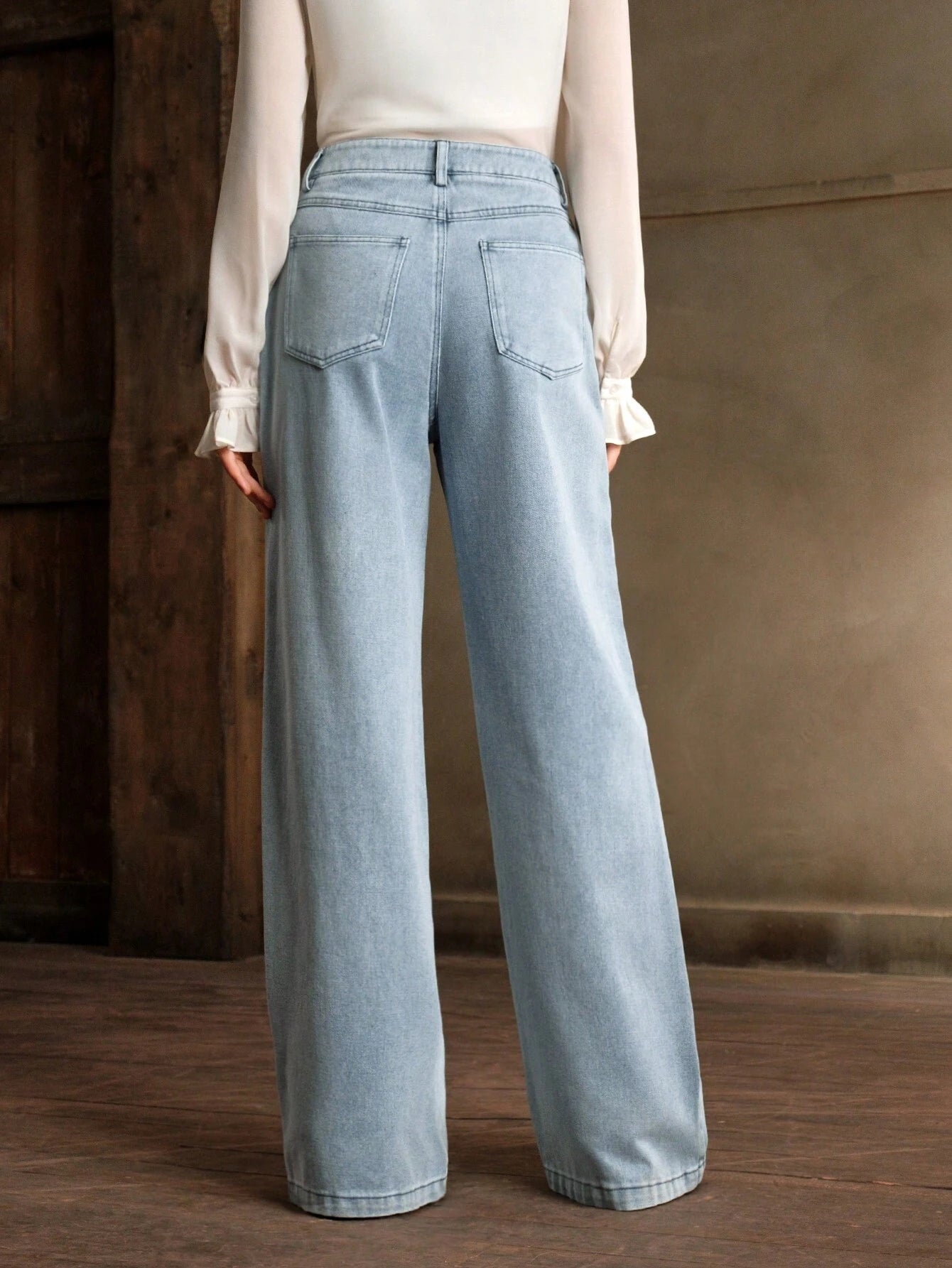 Anewsta Commuting Fashionable Handmade Diamond Christmas Women's Straight Leg Jeans shein
