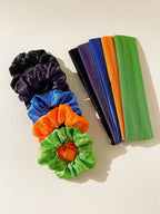 10pcs Solid Color Simple Retro Fashion Breathable Sweat-Absorbing Hair Accessories shein
