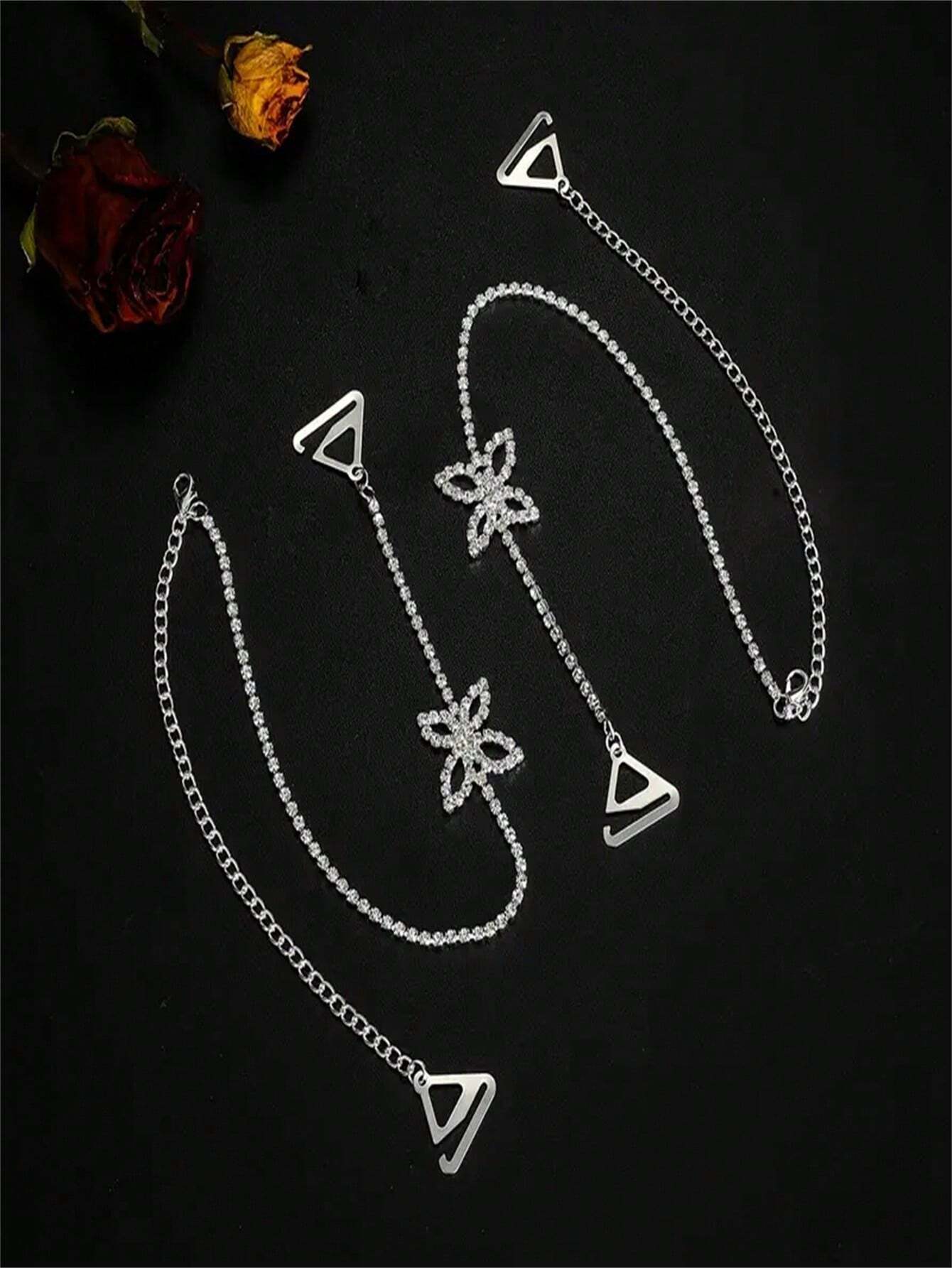 Elegant Minimalist Butterfly Body Chain, Stylish And Sexy Invisible Off-The-Shoulder Strap Jewelry shein