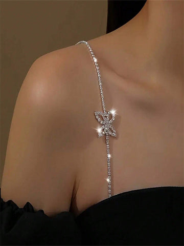 Elegant Minimalist Butterfly Body Chain, Stylish And Sexy Invisible Off-The-Shoulder Strap Jewelry