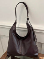 New Fashion All-Match Texture Solid Color PU Shoulder Bag shein