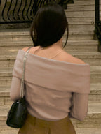 DAZY Women Casual & Elegant Solid Color Off-Shoulder Sweater shein