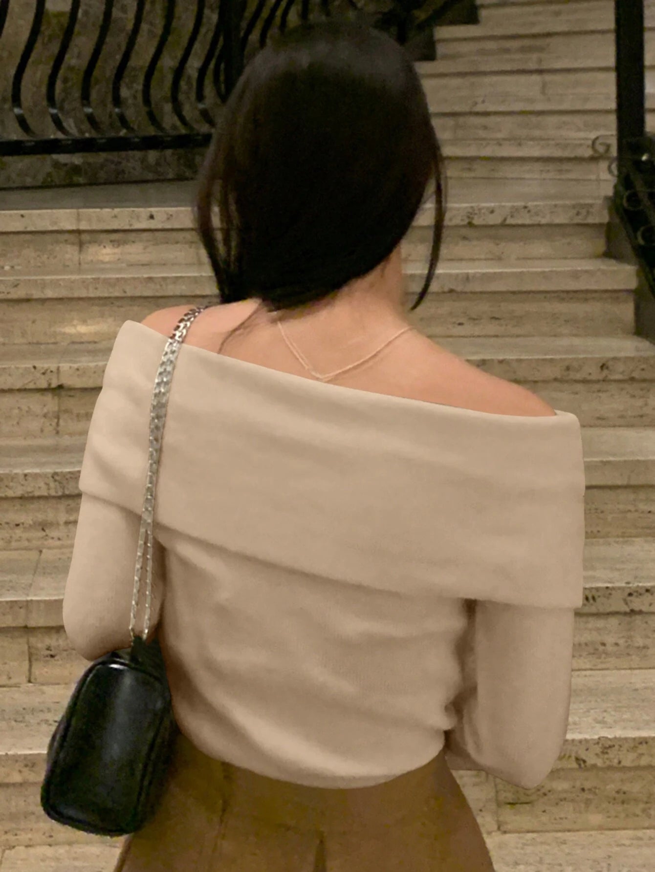 DAZY Women Casual & Elegant Solid Color Off-Shoulder Sweater shein