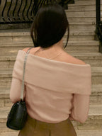 DAZY Women Casual & Elegant Solid Color Off-Shoulder Sweater shein