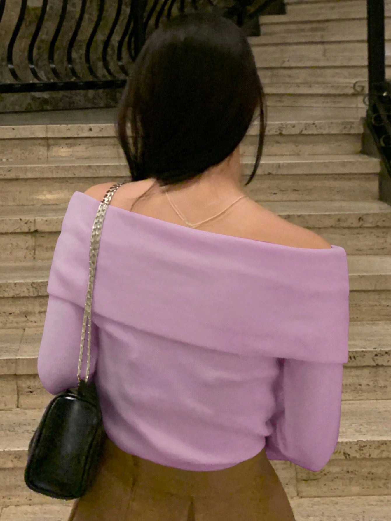 DAZY Women Casual & Elegant Solid Color Off-Shoulder Sweater shein