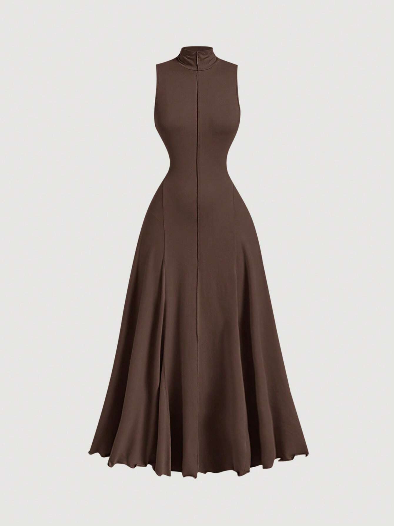 MOD Black Turtleneck Sleeveless Dress Shein
