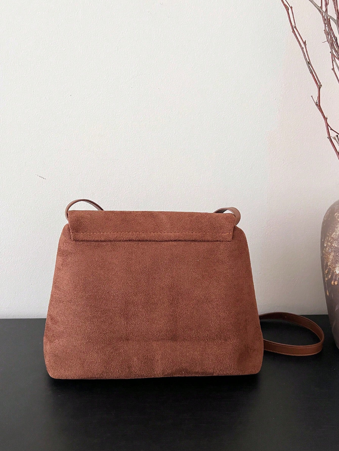 Vintage Texture Flap Shoulder Bag, Buckle Decor Crossbody Commuter Bag shein