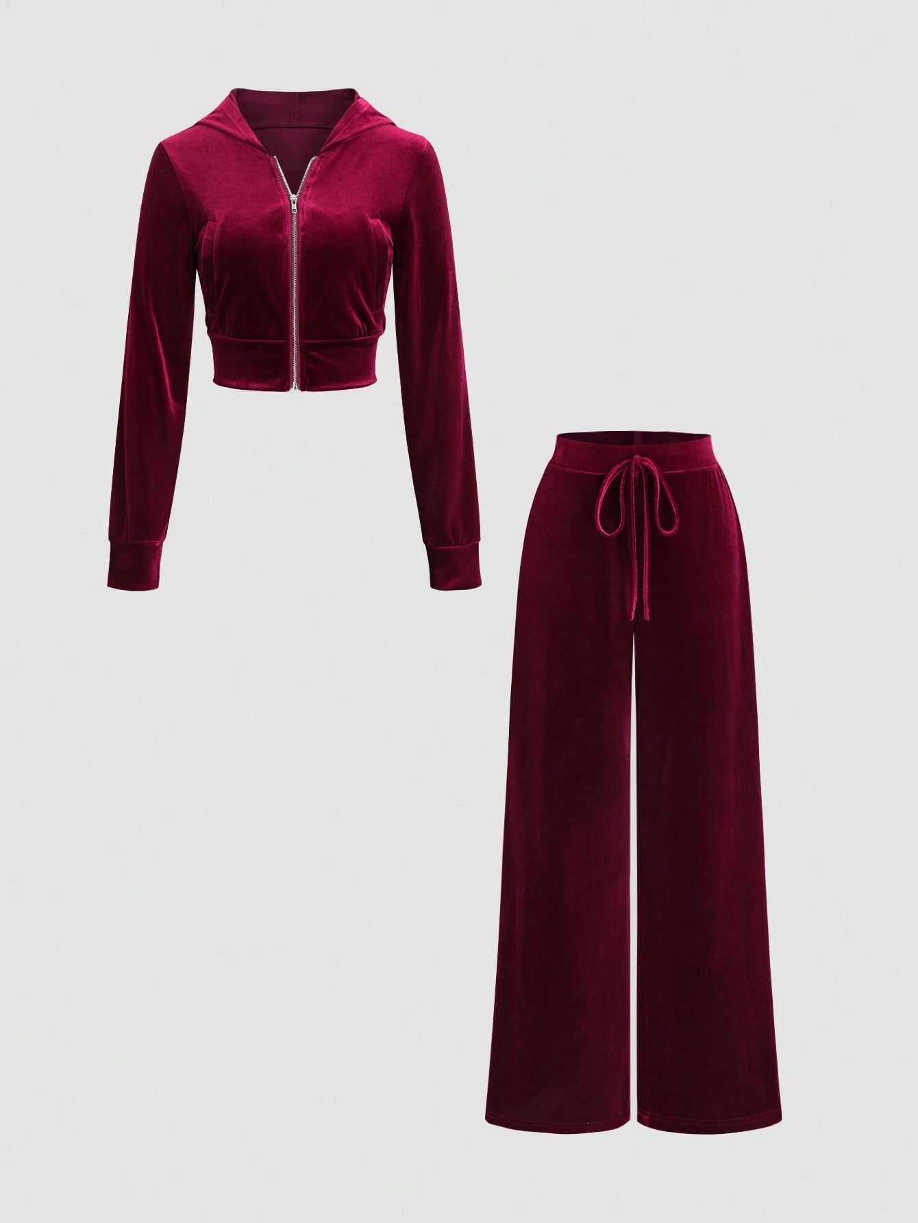 Sweetro Women 2pcs Casual Outfit, Front Zipper Long Sleeve Hoodie Top And Pants Set shein