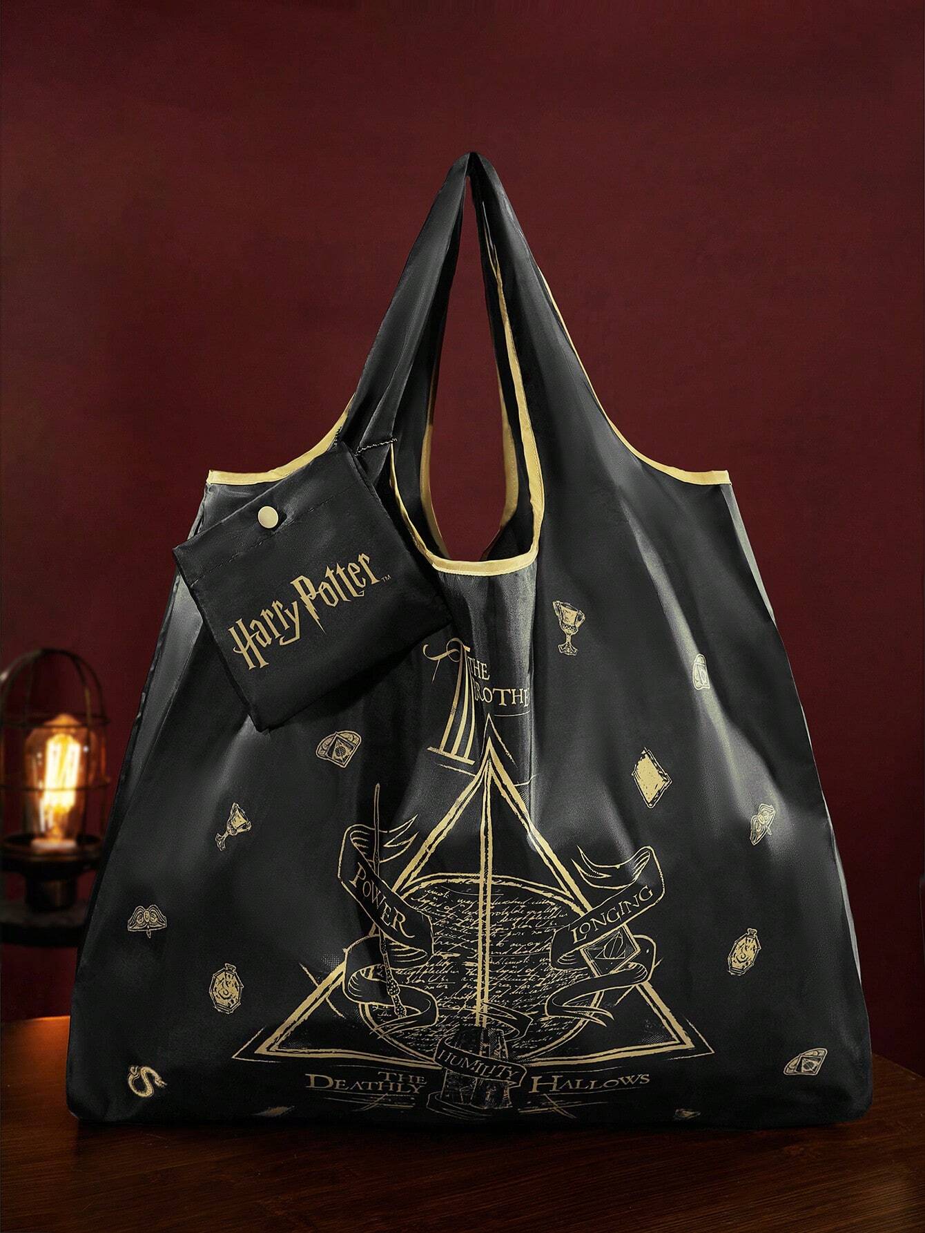 Letter & Harrypotter Deathly Hallows Geo Graphic Tote Bag shein