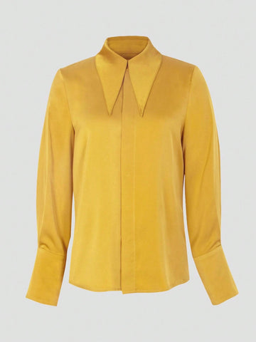 Women's Fashion Long Sleeve Solid Color Shirt