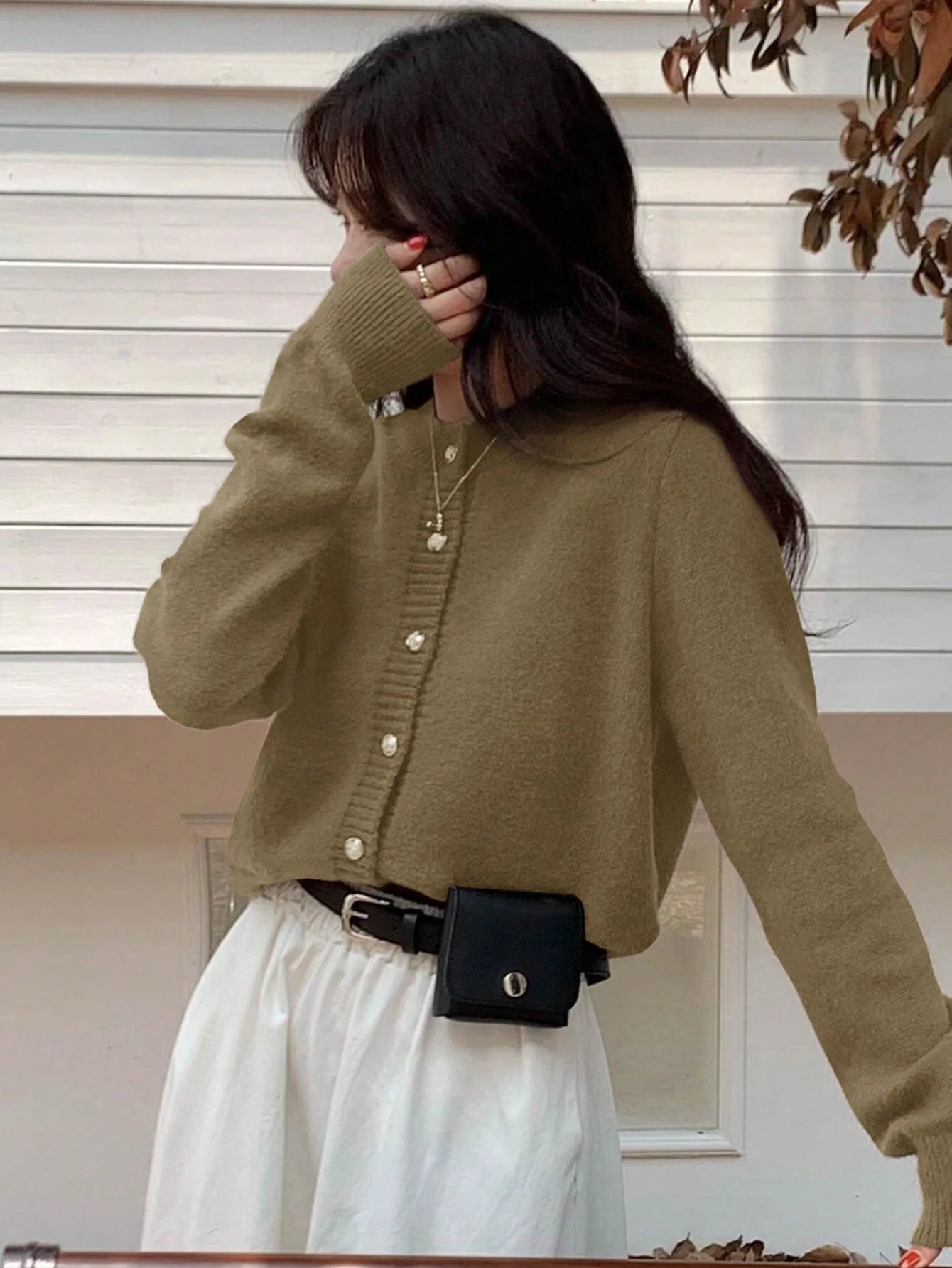 Dazy-Less Solid Button Front Cardigan shein
