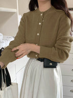 Dazy-Less Solid Button Front Cardigan shein