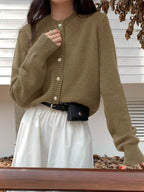 Dazy-Less Solid Button Front Cardigan shein