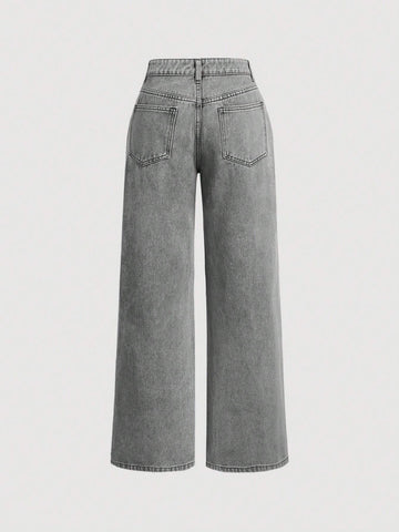 MOD Bow Knot Casual Straight Leg Jeans