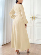 Modely Women's Solid Color Simple Daily Long Sleeve Dress shein