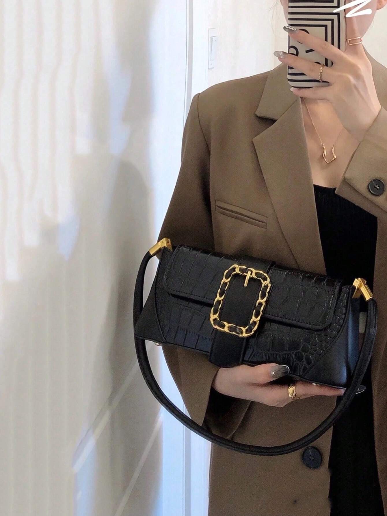 Fashionable Casual Underarm Qualitative Handbag shein