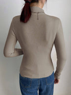 DAZY Women's Solid Stand Collar Long Sleeve Casual Business Pullover Sweater shein