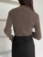 DAZY Women's Solid Stand Collar Long Sleeve Casual Business Pullover Sweater shein