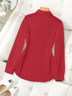 ChicEase Basic Transparent Plain Simple Collared Shirt shein