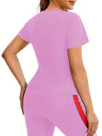 Women's Sweat Enhancing Workout Top Short Sleeve T-Shirt shein
