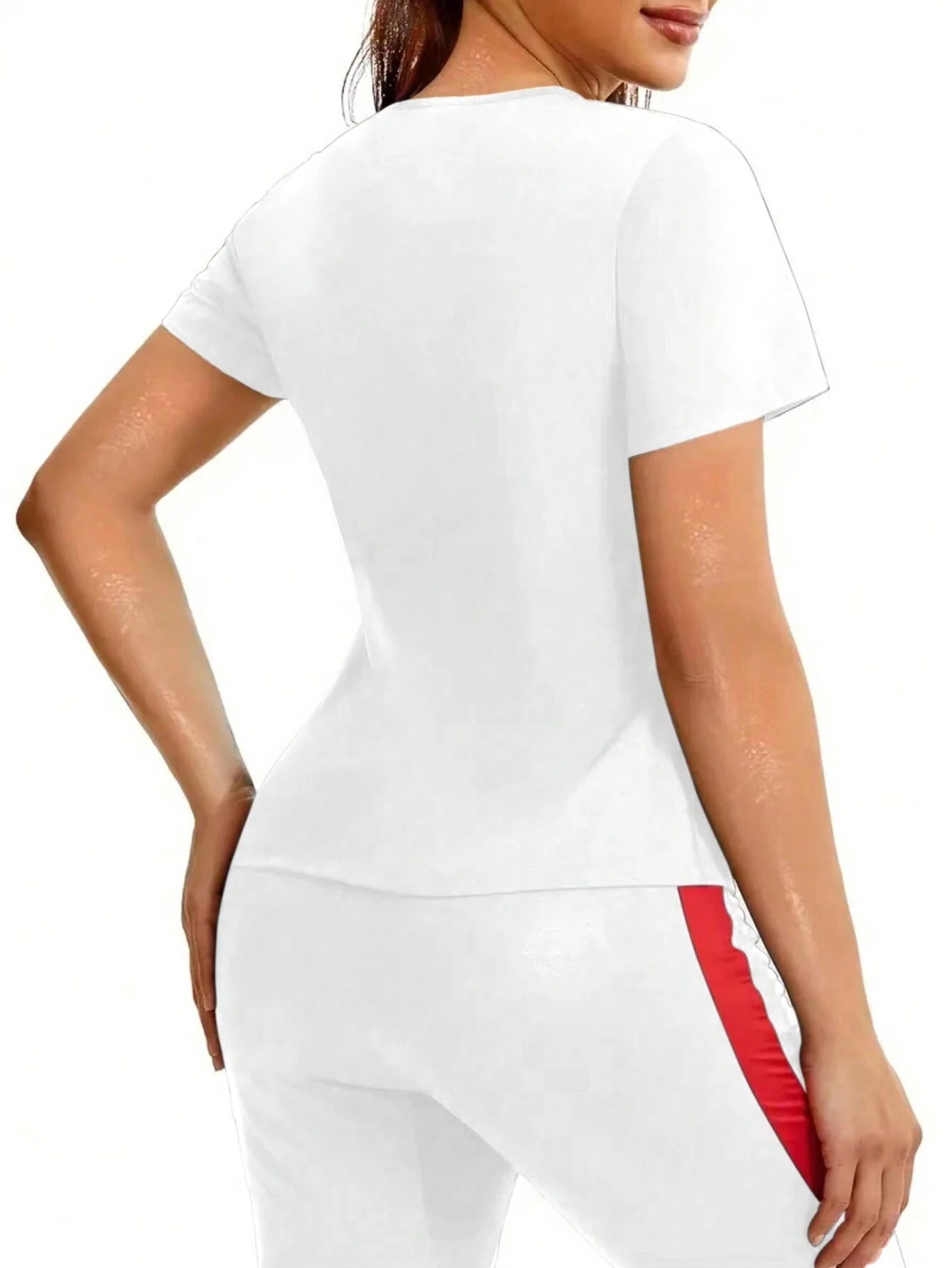 Women's Sweat Enhancing Workout Top Short Sleeve T-Shirt shein