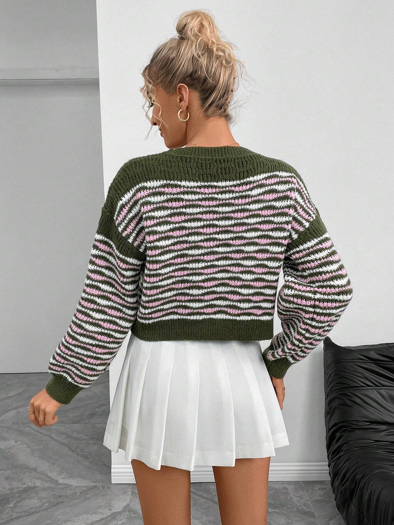 MOOSTA Colorblock Drop Shoulder Sweater shein