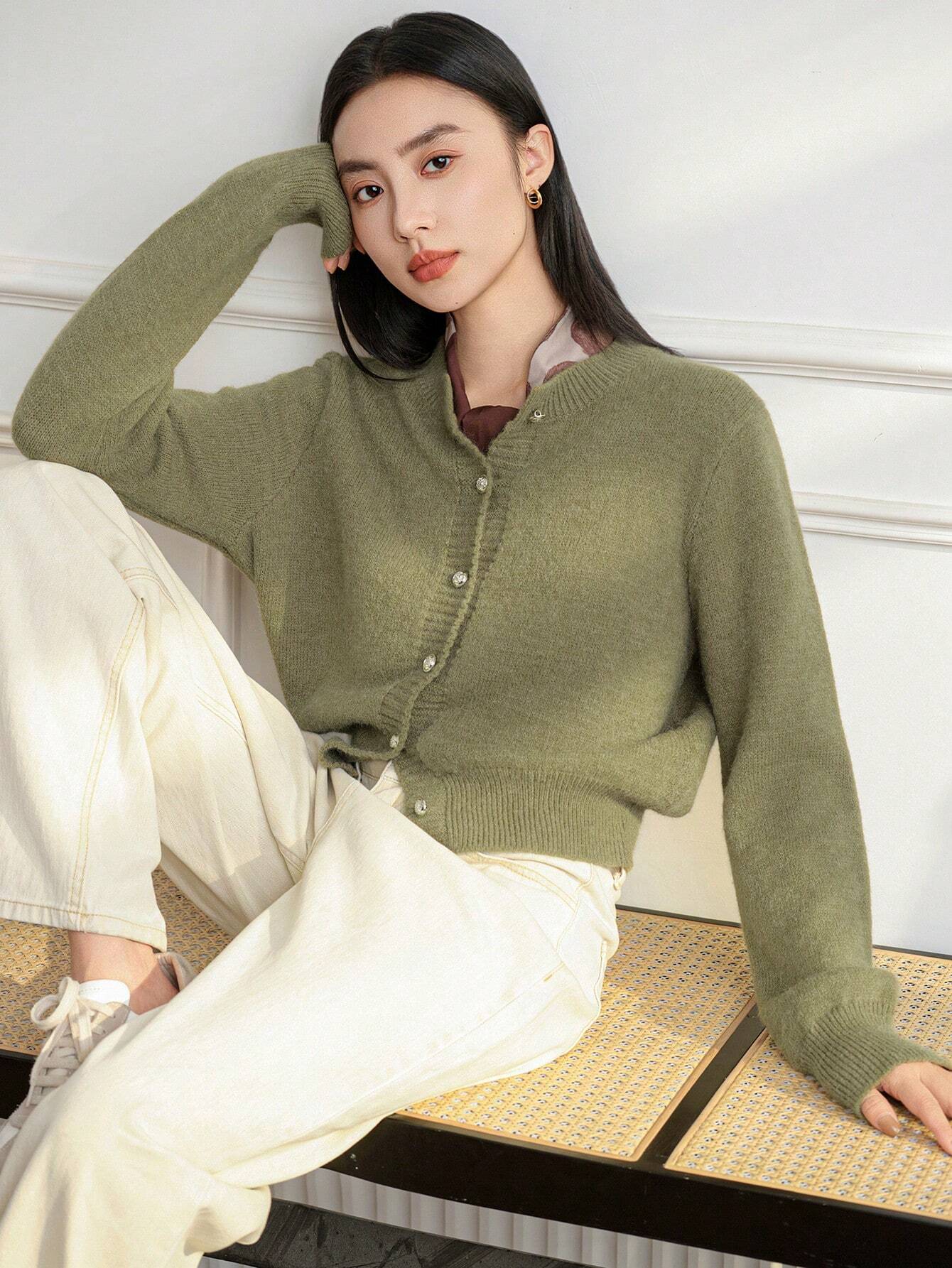 Dazy-Less Solid Button Front Cardigan shein