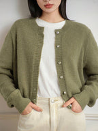 Dazy-Less Solid Button Front Cardigan shein