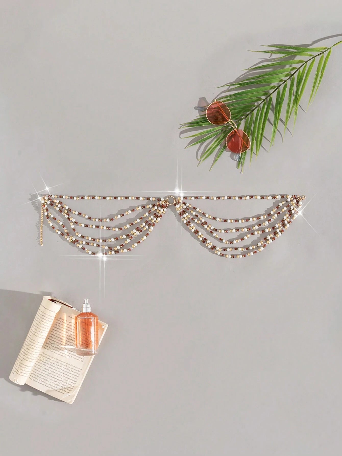 Swim SXY Summer Beach Women's Multi-Layered Colorful Beaded Fashion Holiday Body Chain shein