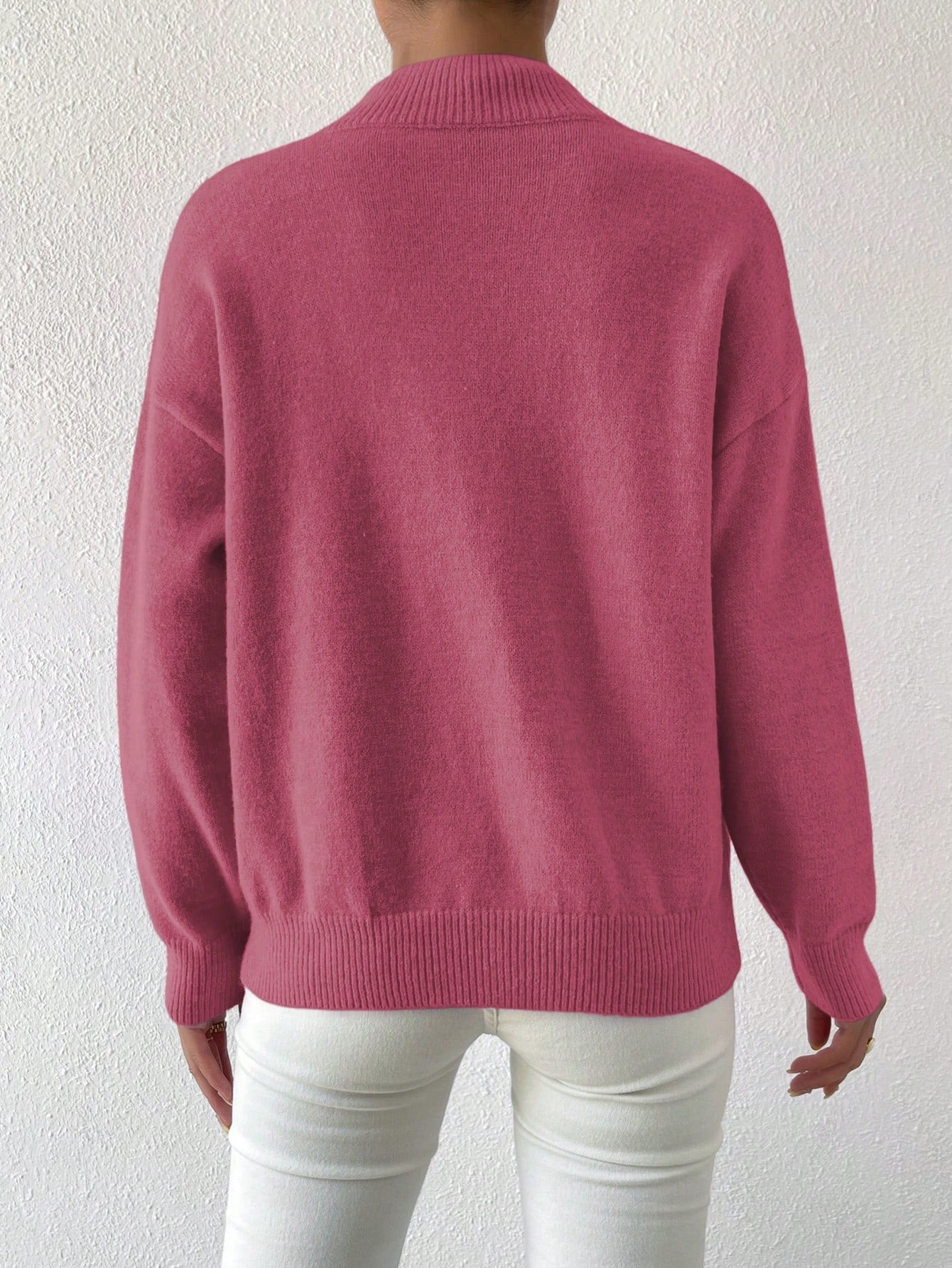 Frenchy Women's Crew Neck Long Sleeve Simple Knitted Sweater shein
