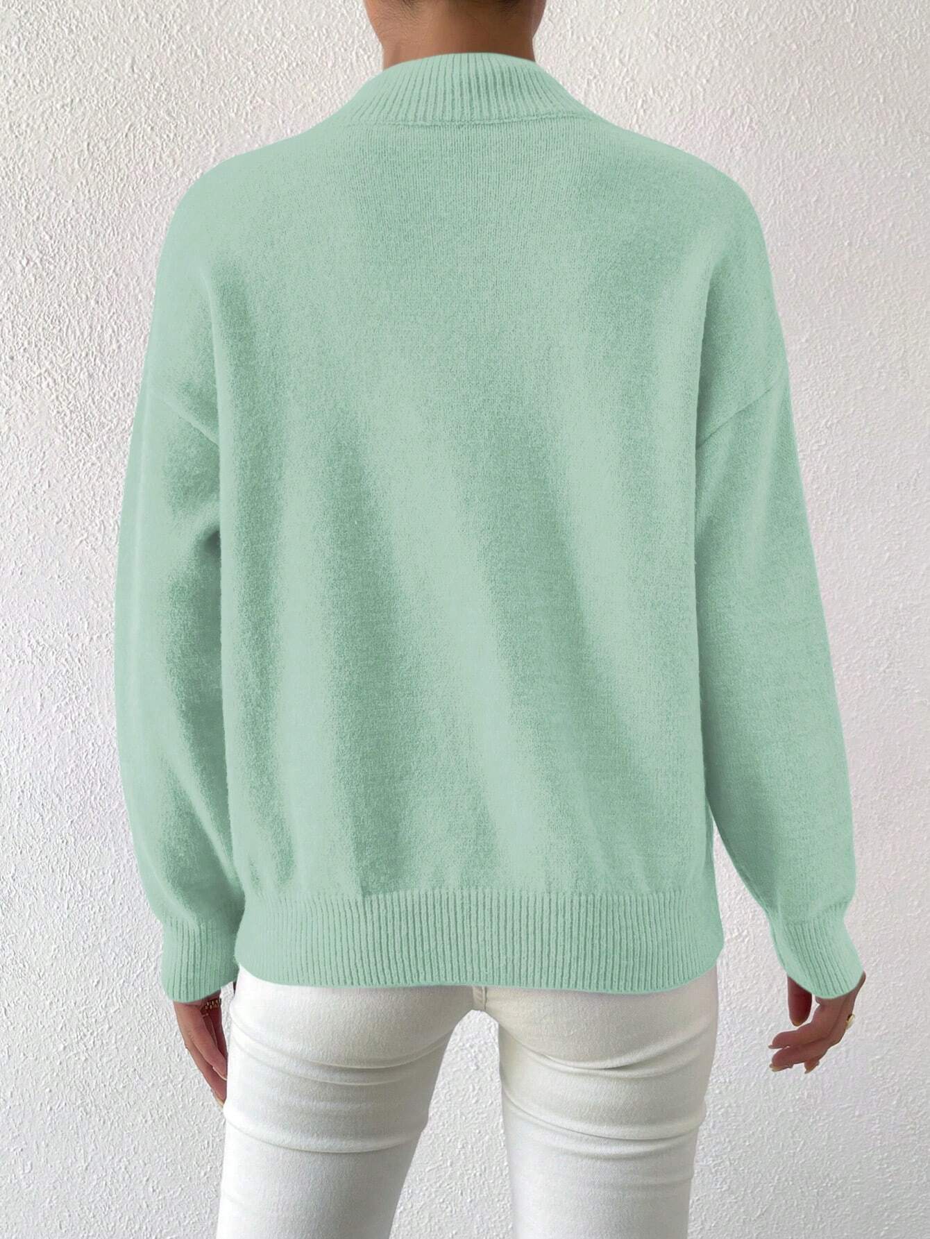 Frenchy Women's Crew Neck Long Sleeve Simple Knitted Sweater shein