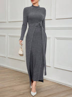 Modely 2pcs Women Knit Fleece Basic Minimalist Fit Wrap Dress shein